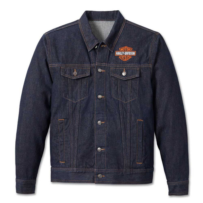 Load image into Gallery viewer, Men's Harley Davidson Denim Jacket - Dark Blue