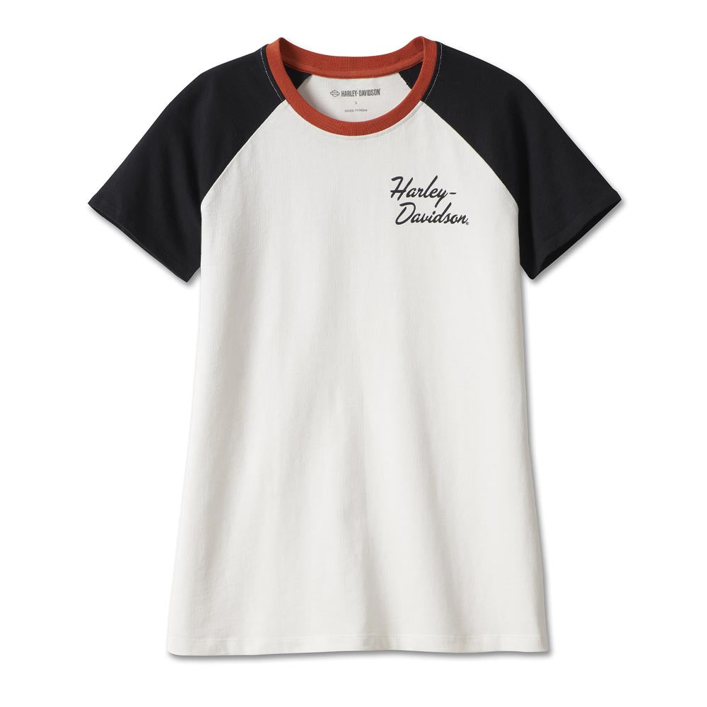 Women s Essential Raglan Ringer Tee West Coast Harley Davidson
