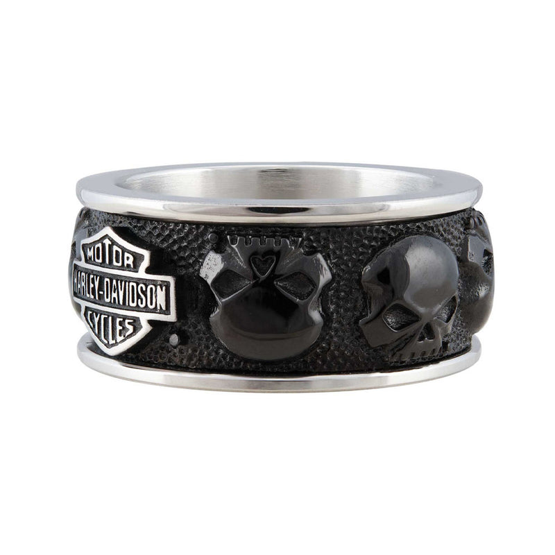 Load image into Gallery viewer, Men's Willie G Skull B&S Band Ring