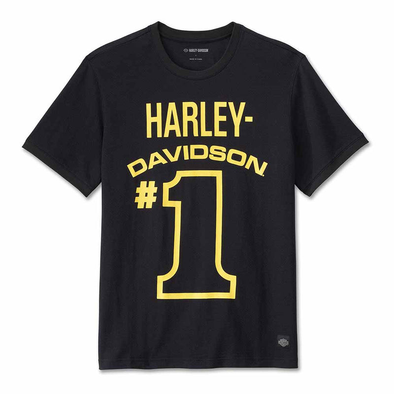 Load image into Gallery viewer, Men's #1 Racing Mesh Ringer Tee - Black Beauty