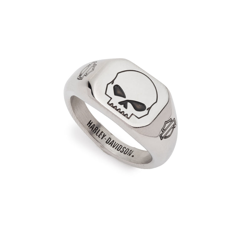 Load image into Gallery viewer, Men's Beveled Edge Willie G Ring - Silver/Black