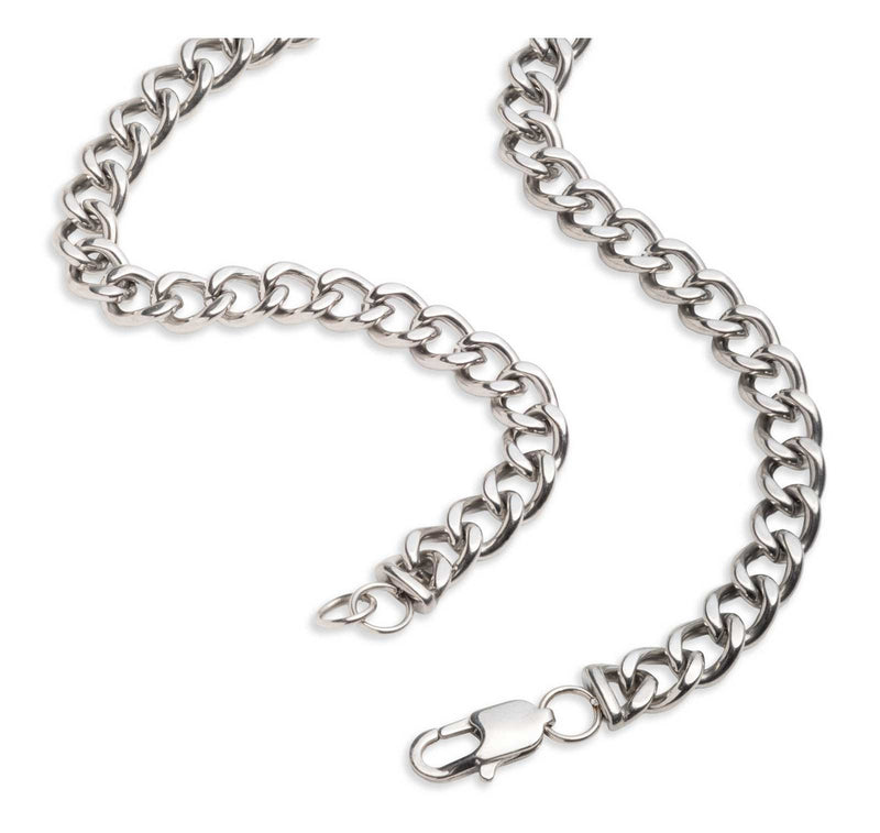 Load image into Gallery viewer, Men's 24 in. B&S Round Pendant Necklace, Silver Stainless Steel