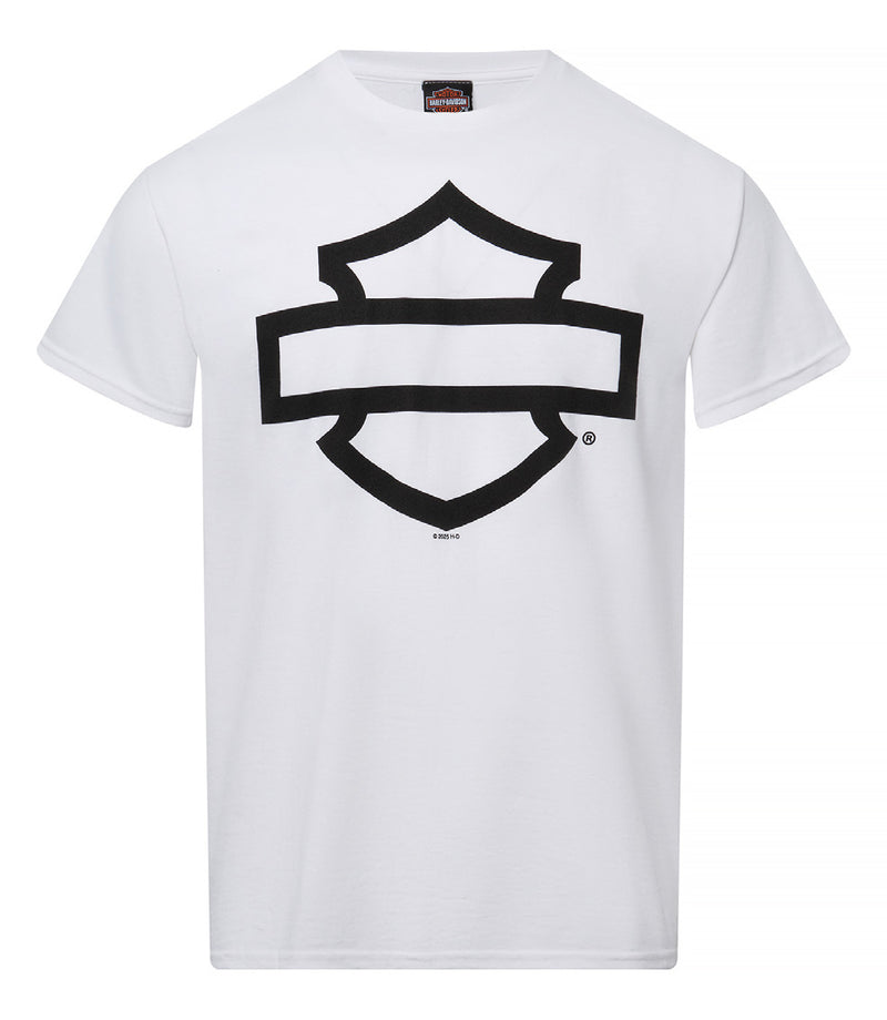 Load image into Gallery viewer, Men's Open Bar and Shield on White Dealer Tee