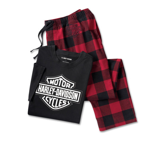 Men's Bar & Shield Short Sleeve Pajama Set