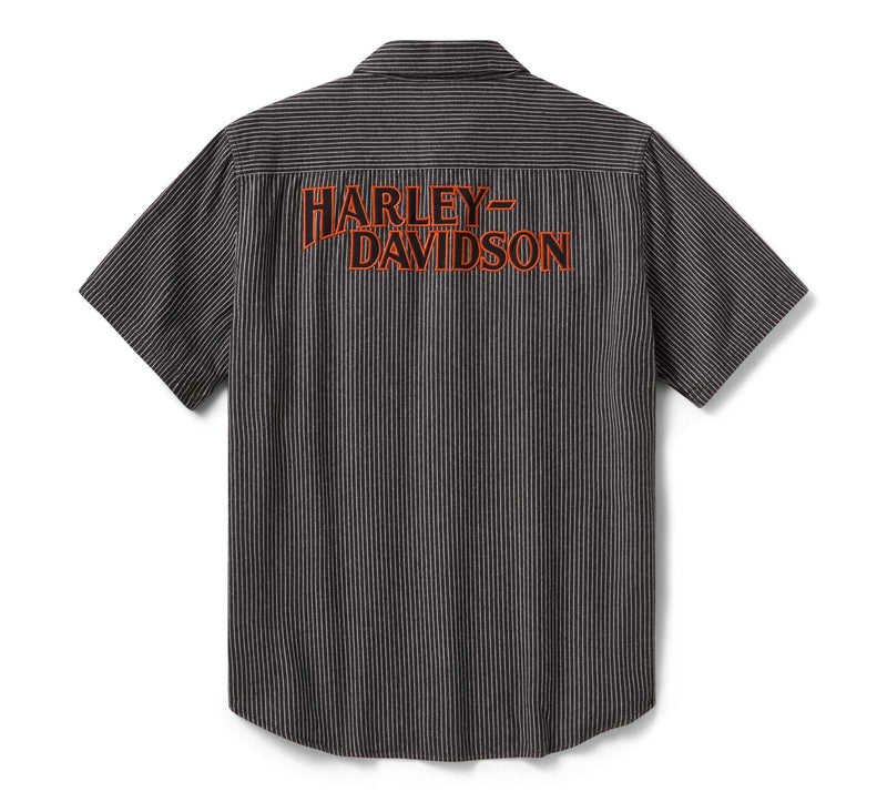 Load image into Gallery viewer, Men's Vintage Pinstripe Short Sleeve Shirt
