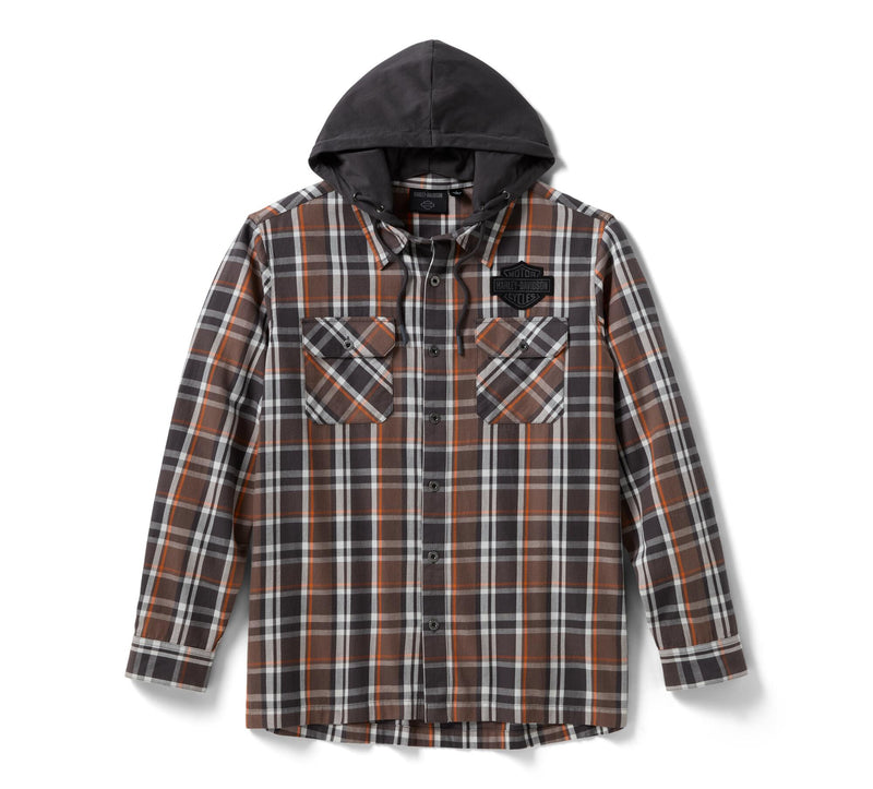 Load image into Gallery viewer, Men's Vintage Long Sleeve Hooded Shirt
