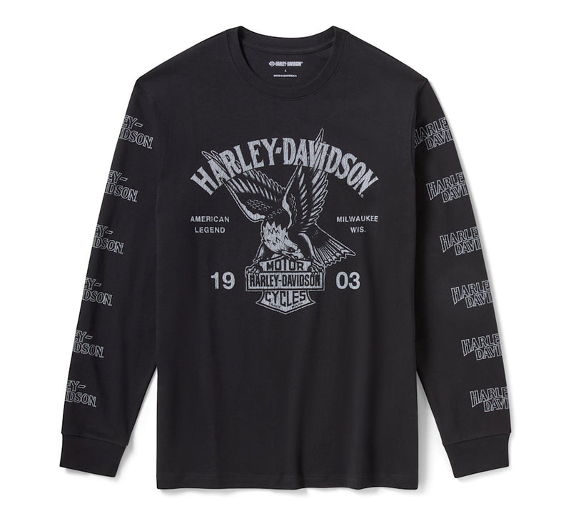 Load image into Gallery viewer, Men's H-D American Classic Eagle Long Sleeve Graphic Tee - Harley Black