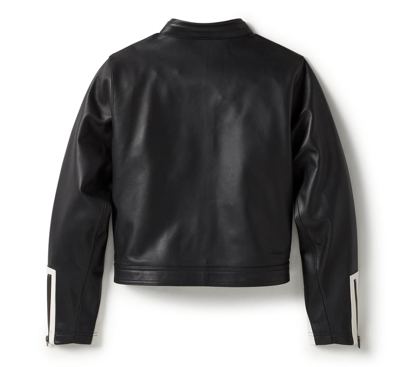 Load image into Gallery viewer, Women's Harley Davison Essential Moto Blocked Leather Jacket