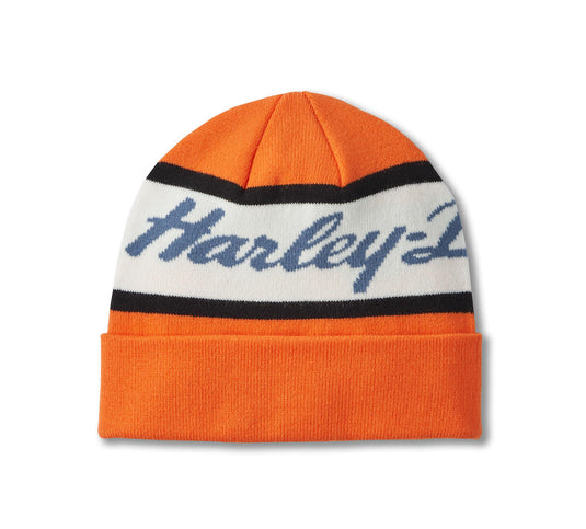 H-D Script Beanie - Harley Orange