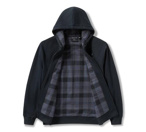 H-D Plaid Lined Zip Hoodie - Harley Black