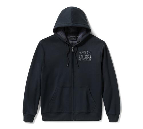 H-D Plaid Lined Zip Hoodie - Harley Black