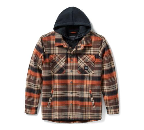 Men's Bar & Shield Hooded Shirt Jacket