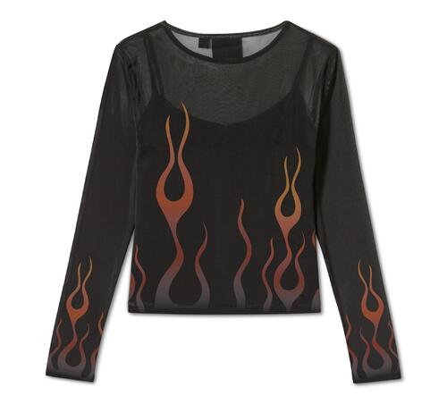 Women's Harley-Davidson Flames for Days Mesh Top