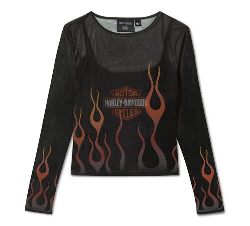 Women's Harley-Davidson Flames for Days Mesh Top