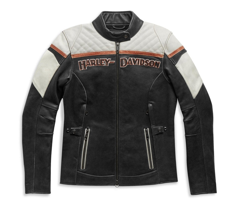 Load image into Gallery viewer, Harley-Davidson - Women's H-D Triple Vent Miss Enthusiast II Leather Jacket - Jacket