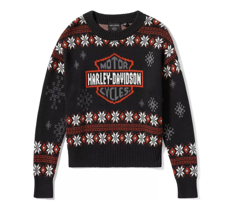 Load image into Gallery viewer, Harley-Davidson Women's Harley Holiday Sweater - Harley Black