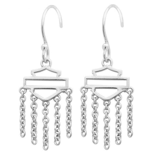 Women's Outline Bar & Shield Drop Hook Earrings