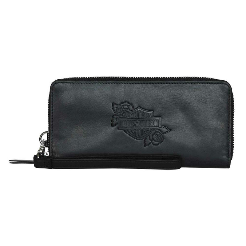 Load image into Gallery viewer, Women&#39;s Rockin&#39; Roses Large Zip Wallet
