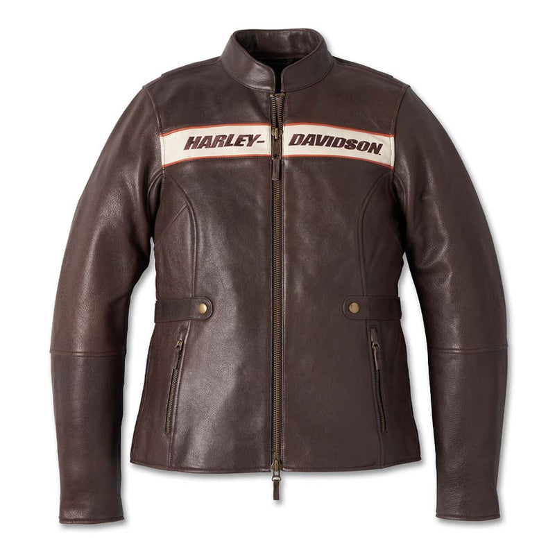 Load image into Gallery viewer, Women&#39;s Victory Lane Leather Jacket
