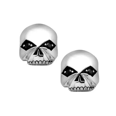 Women's Sterling Silver Skull Emblem Post Earrings