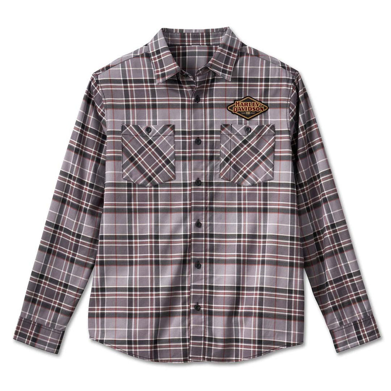 Load image into Gallery viewer, Men&#39;s 120th Anniversary Plaid Shirt - Grey Plaid

