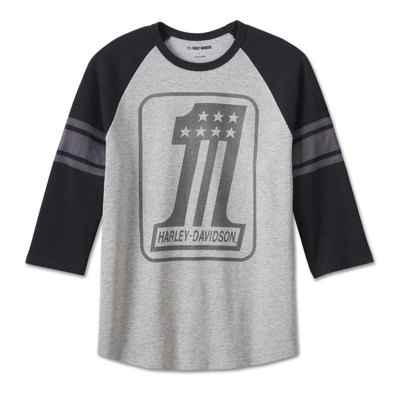 Load image into Gallery viewer, Men&#39;s #1 3/4 Raglan Tee - Grey Heather

