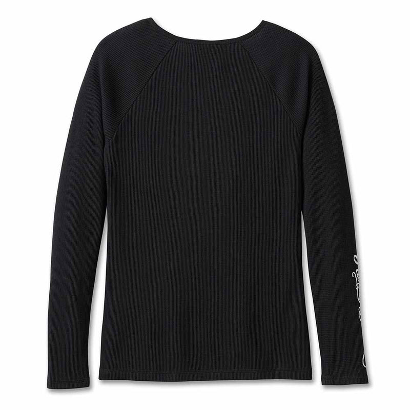 Load image into Gallery viewer, Women&#39;s Flying Eagle Long Sleeve Thermal Knit Top - Black Beauty
