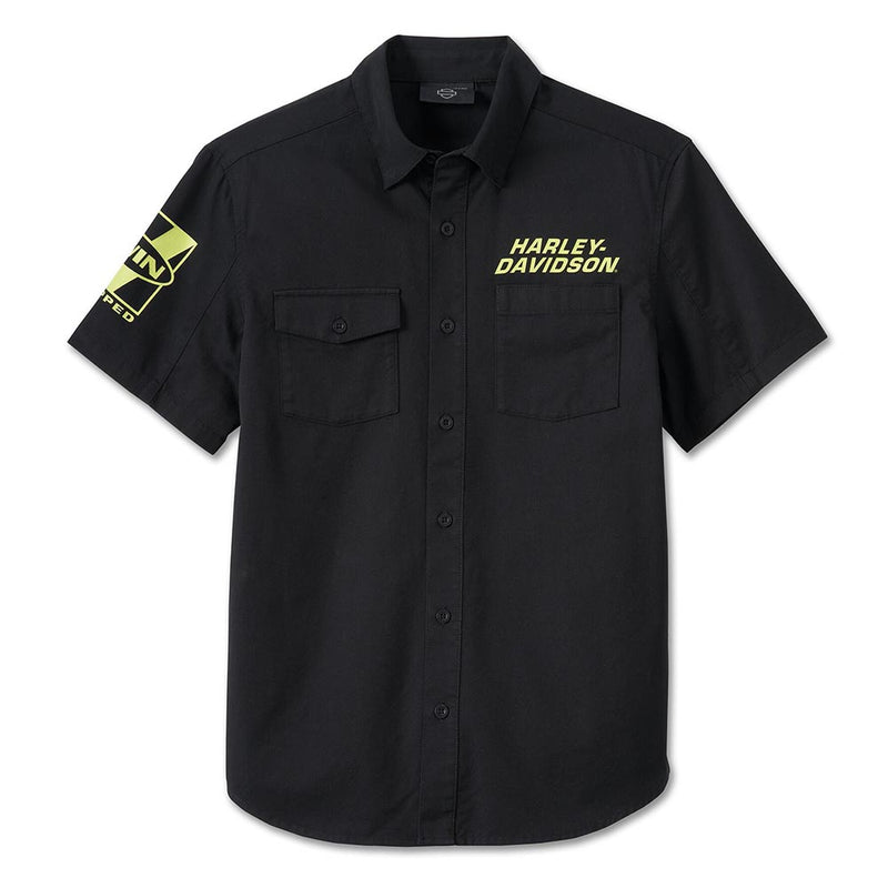 Load image into Gallery viewer, Men&#39;s Willie G Skull Short Sleeve Shirt - Black Beauty
