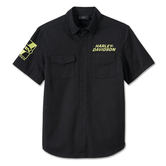 Men's Willie G Skull Short Sleeve Shirt - Black Beauty