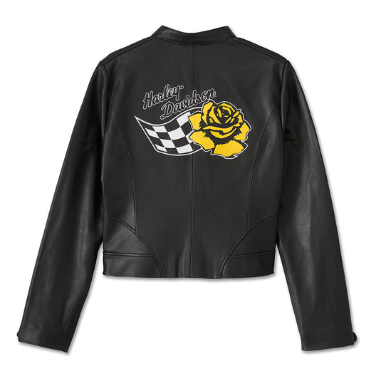 Women's Rose Racer Leather Jacket