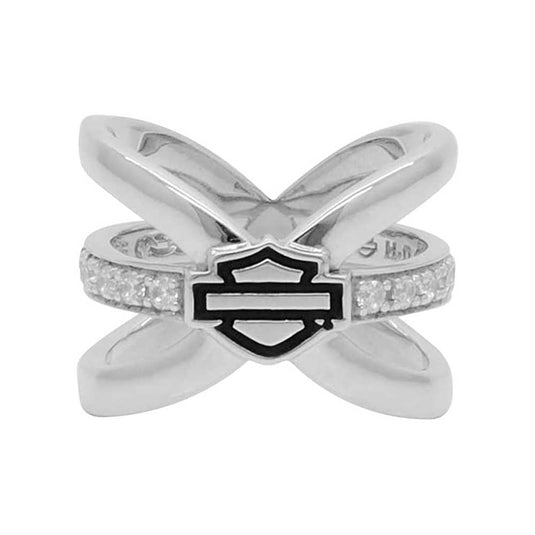 Women's B&S Bling Cross Over Split Ring