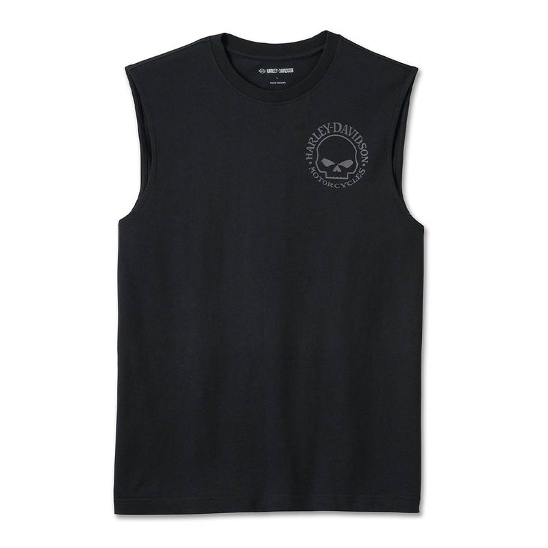 Load image into Gallery viewer, Men&#39;s Willie G Skull Muscle Tee - Black Beauty
