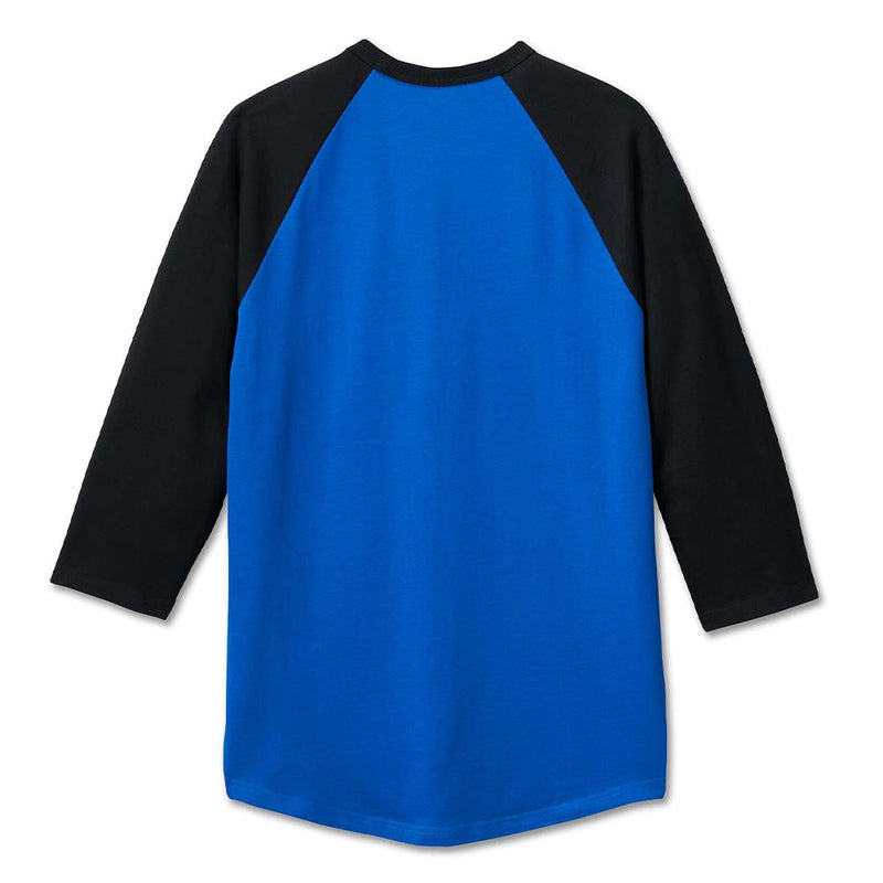 Load image into Gallery viewer, Men&#39;s Throttle Back 3/4 Sleeve Tee - Lapis Blue
