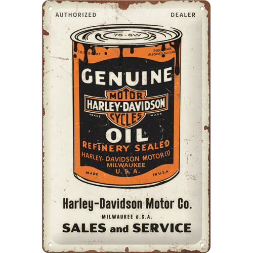 Harley-Davidson Genuine Oil Can Tin Sign