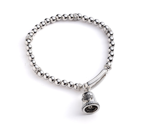 Women's B&S Bell Charm Stretch Bracelet - Silver