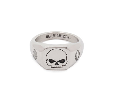 Men's Beveled Edge Willie G Ring - Silver/Black