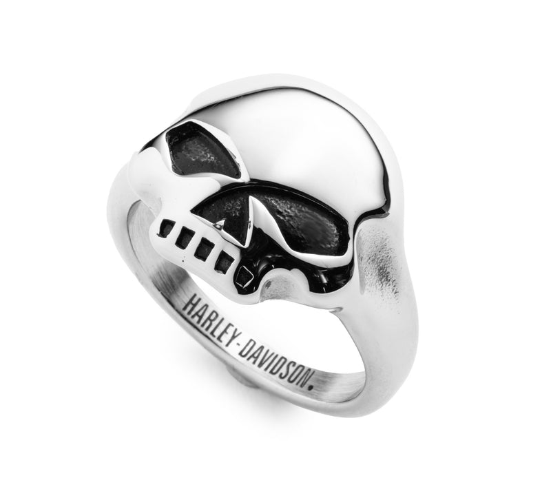 Load image into Gallery viewer, Men&#39;s Willie G Skull Ring - Silver/Black
