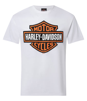 Men's B&S Orange On White Dealer Tee
