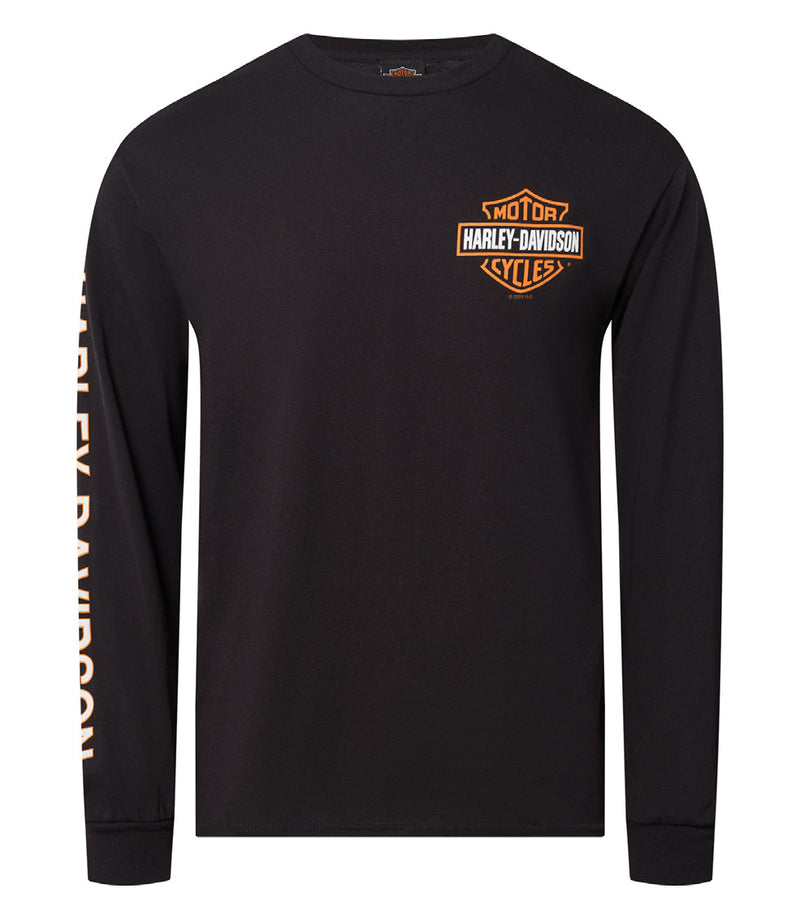 Load image into Gallery viewer, Men's B&amp;S On Black Long Sleeve Tee
