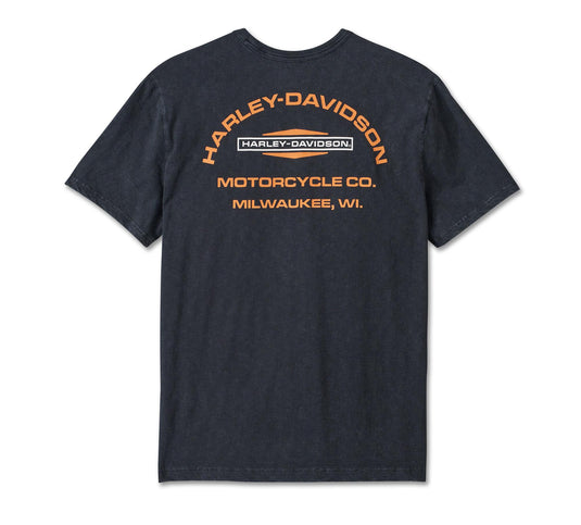 Men's Stacked Bar & Shield Slub Tee - Harley Black