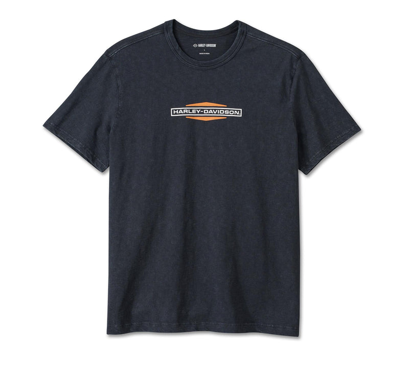 Load image into Gallery viewer, Men&#39;s Stacked Bar &amp; Shield Slub Tee - Harley Black
