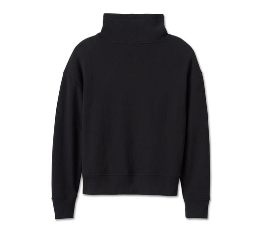 Women's Bar & Shield Funnel Neck Pullover - Harley Black