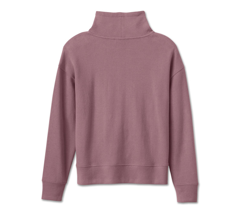 Load image into Gallery viewer, Women&#39;s Bar &amp; Shield Funnel Neck Pullover - Wistful Mauve
