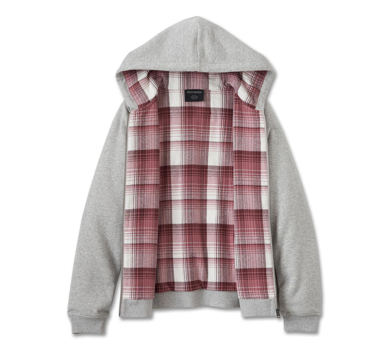 Load image into Gallery viewer, Women&#39;s Harley-Davidson Forever Flannel Lined Full Zip Hoodie
