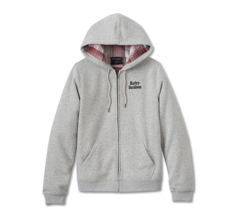 Load image into Gallery viewer, Women&#39;s Harley-Davidson Forever Flannel Lined Full Zip Hoodie
