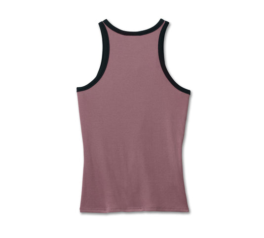 Women's Stacked Bar & Shield Racerback Tank - Wistful Mauve