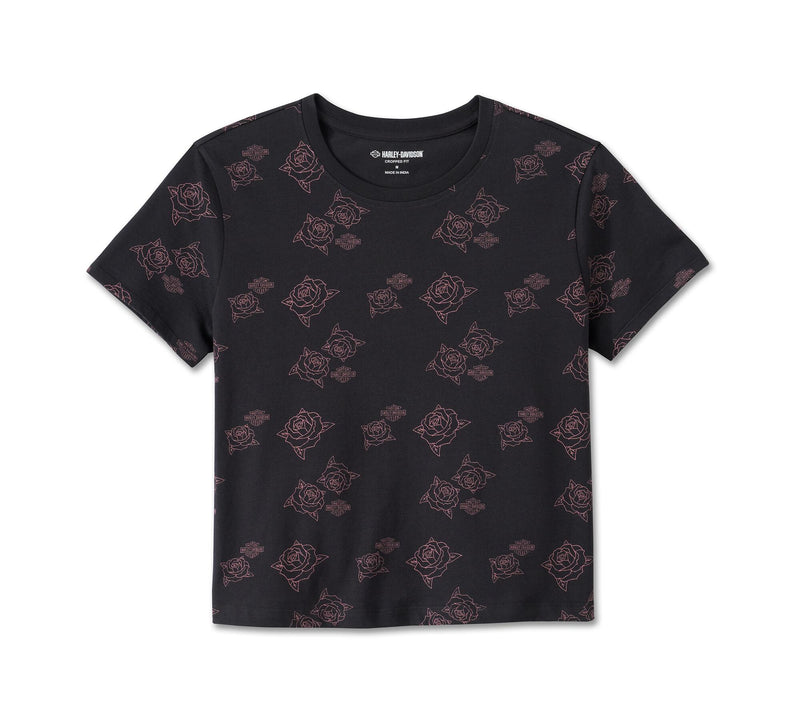 Load image into Gallery viewer, Women&#39;s H-D Rosebud Print Top
