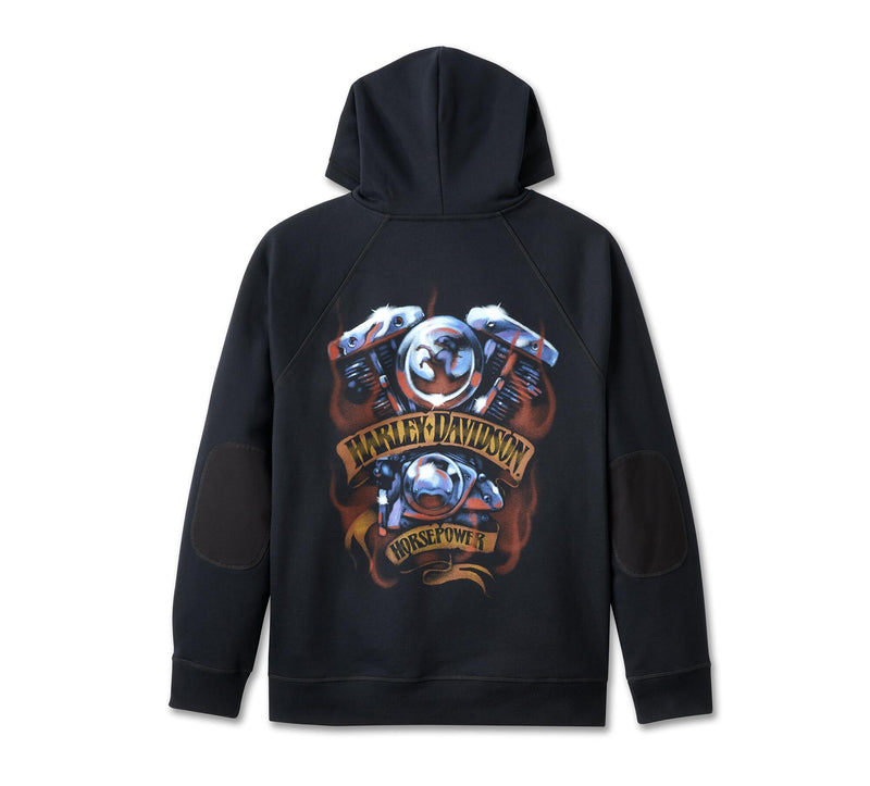 Load image into Gallery viewer, Loaded with Horsepower Raglan Hoodie - Harley Black

