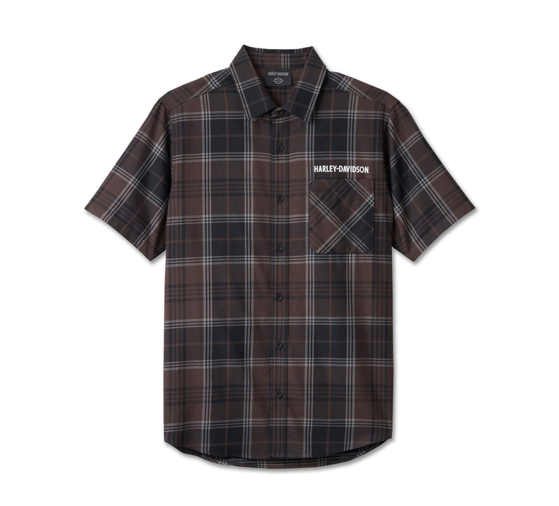 Load image into Gallery viewer, Cowboy Rider Short Sleeve Plaid Shirt
