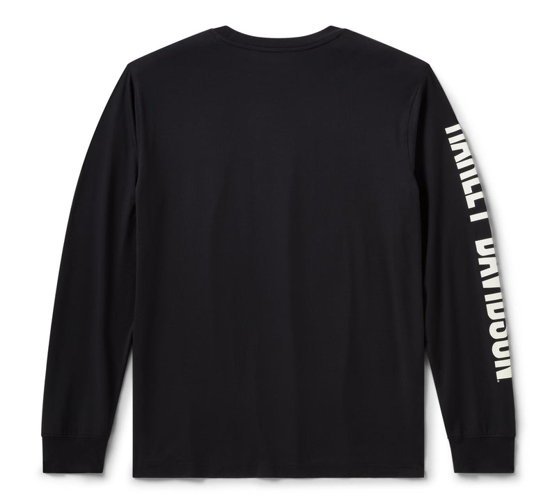Load image into Gallery viewer, Men's Stars &amp; Stripes Long Sleeve Shirt - Harley Black
